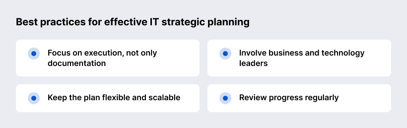 IT strategic planning Best practices