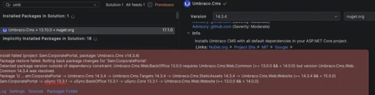 Umbraco 13 to Umbraco 14