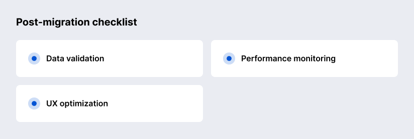 Post-migration checklist