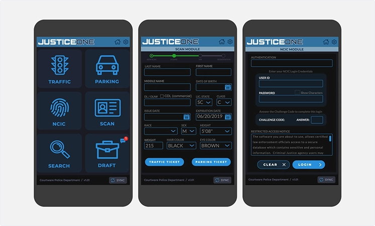 Mobile e-citation app for officers in the field
